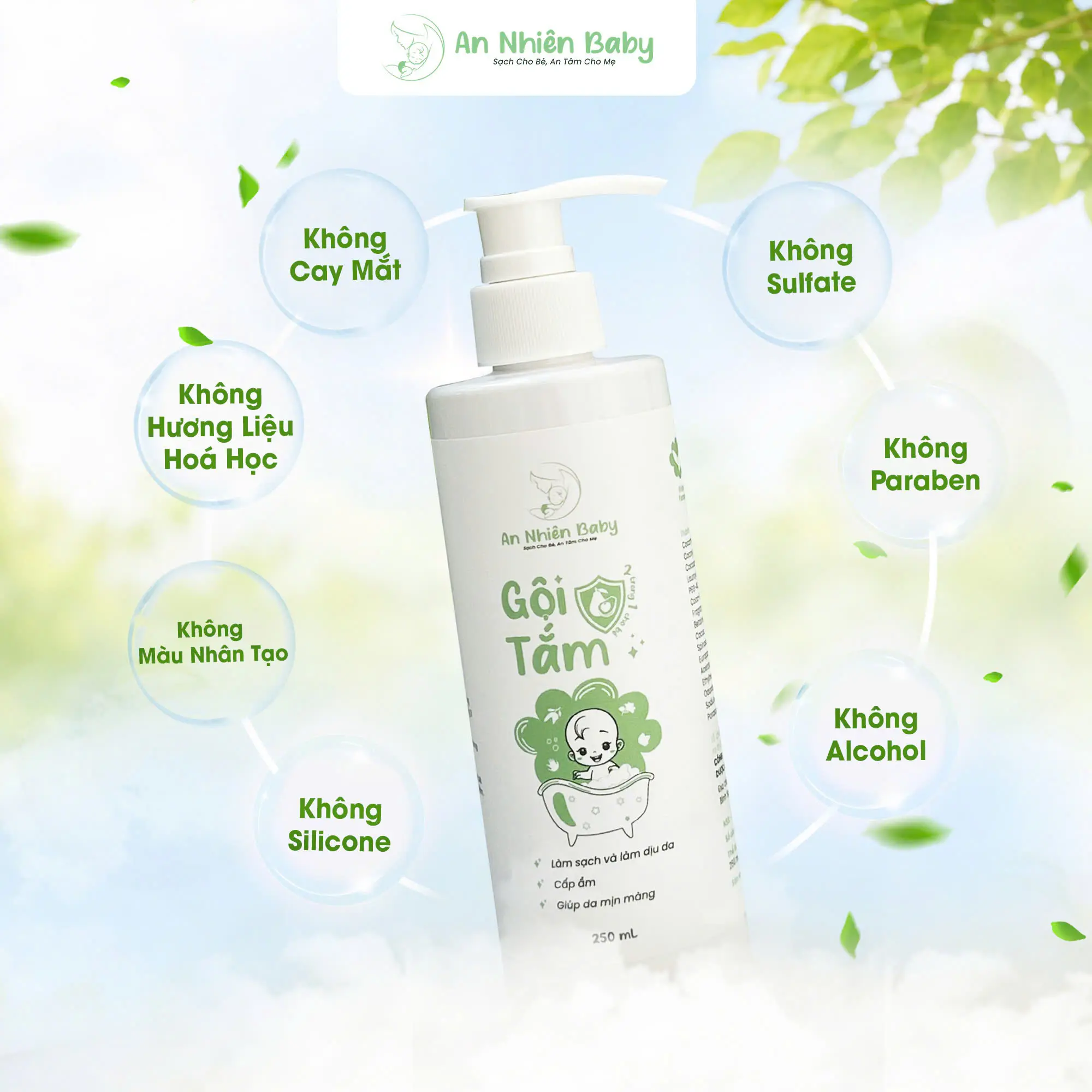 Gội tắm thảo dược cho bé An Nhiên Baby